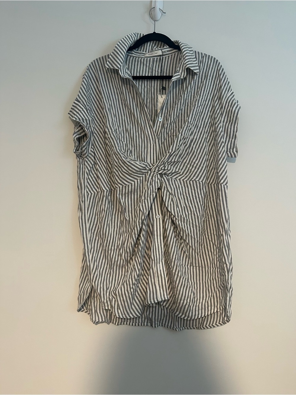 mustard seed stripped knotted dress
